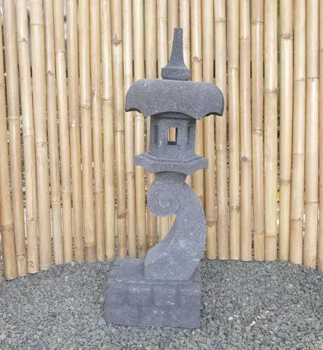 Product image of the product “Japanese style Garden Lantern, made from Andesit Stone. Multipart. 90 cm Height, Roof is 30 cm width. ”